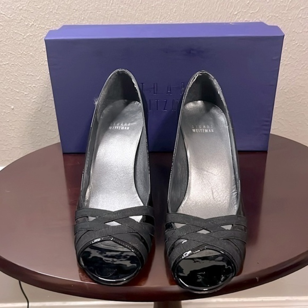 Stuart Weitzman Patent Leather Open Toe Shoes Size 8 1/2